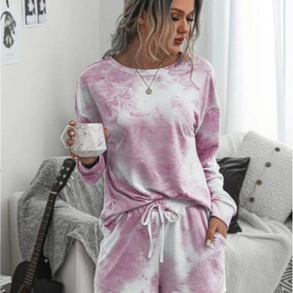 TIE DYE SHORTS SET lavender - Picture 4 of 9